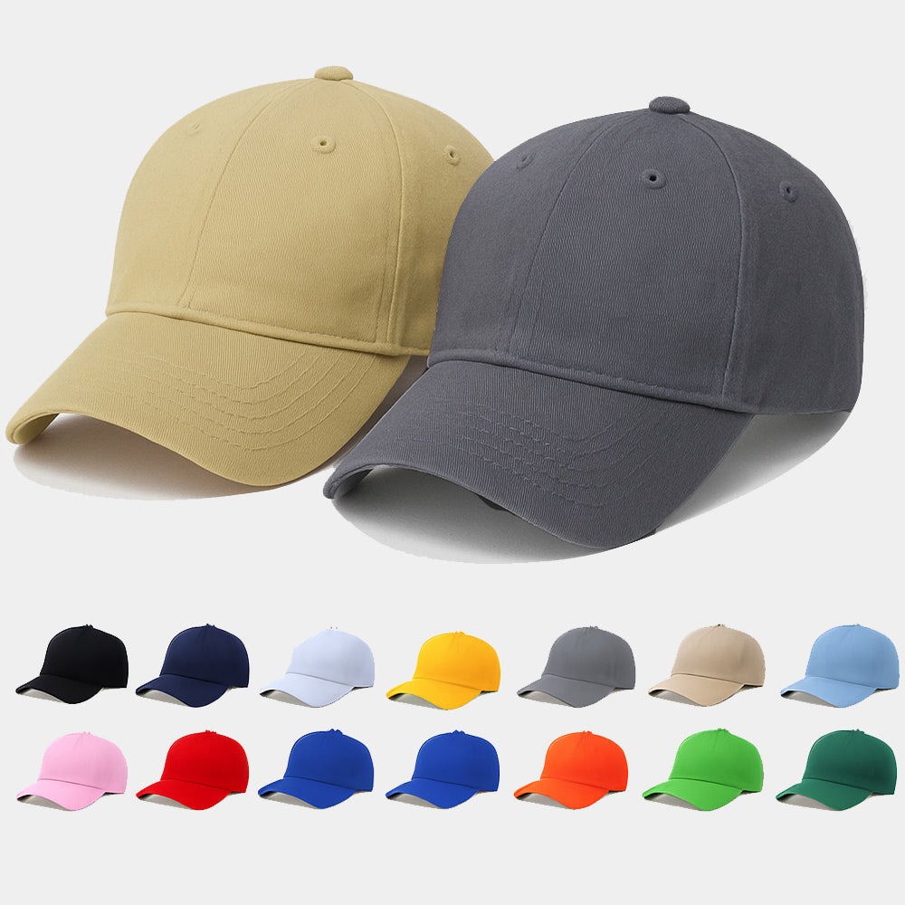 Men's Baseball Cap Pack of 2 - Lightweight Adjustable Cotton Hats - Beige, Grey