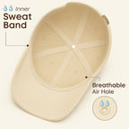 Casual Cotton Baseball Cap - Men's Adjustable, Breathable, Classic Style - Beige