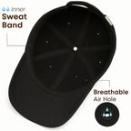 Casual Cotton Baseball Cap- Men's Adjustable, Breathable, Classic Style - Black