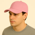 Casual Cotton Baseball Cap - Men's Adjustable, Breathable, Classic Style - Pink