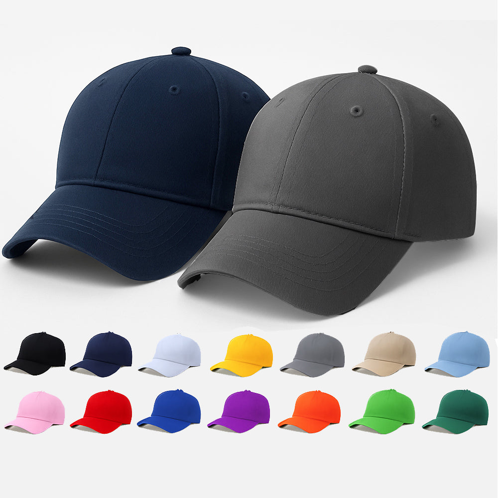 Men's Baseball Cap Pack of 2 - Lightweight Adjustable Cotton Hats - Navy, Grey
