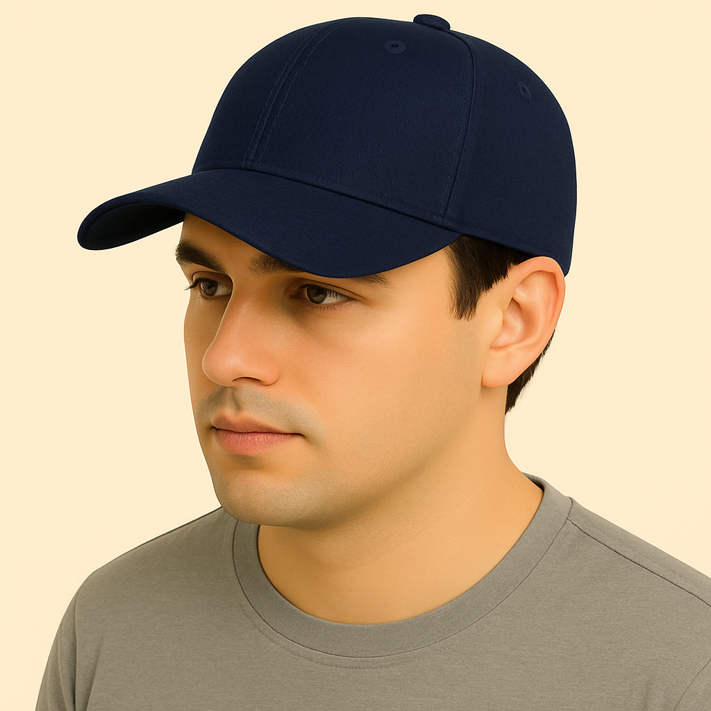 Men's Baseball Cap Pack of 2 - Lightweight Adjustable Cotton Hats - Navy, Grey