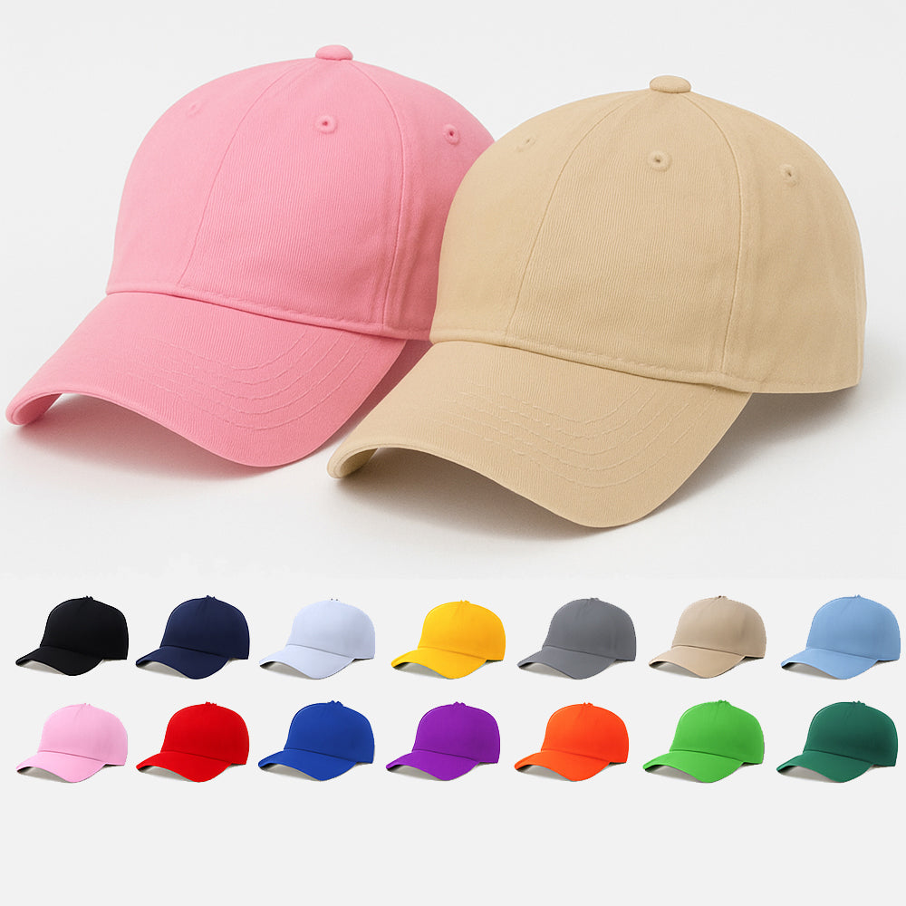 Men'sBaseball Cap Pack of 2 - Lightweight Adjustable Cotton Hats (Pink Beige)