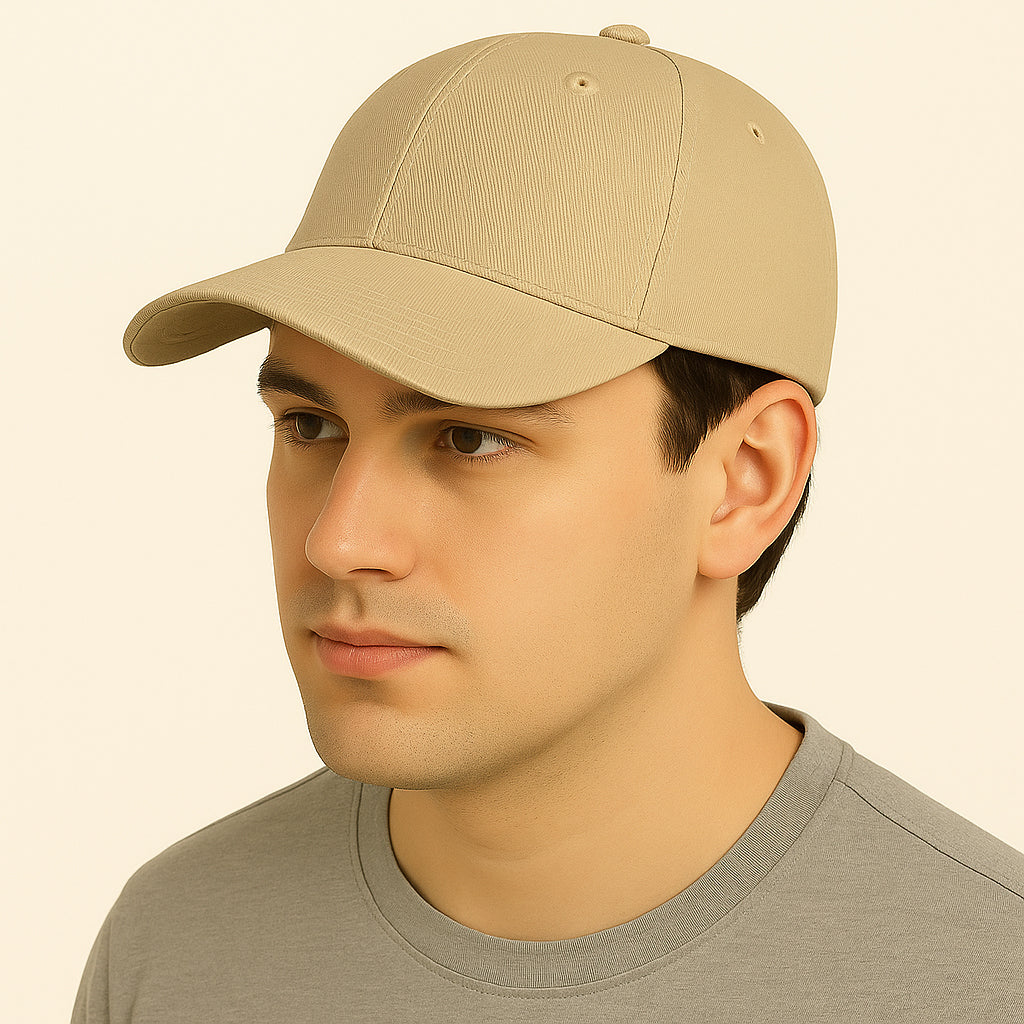 Men'sBaseball Cap Pack of 2 - Lightweight Adjustable Cotton Hats (Pink Beige)