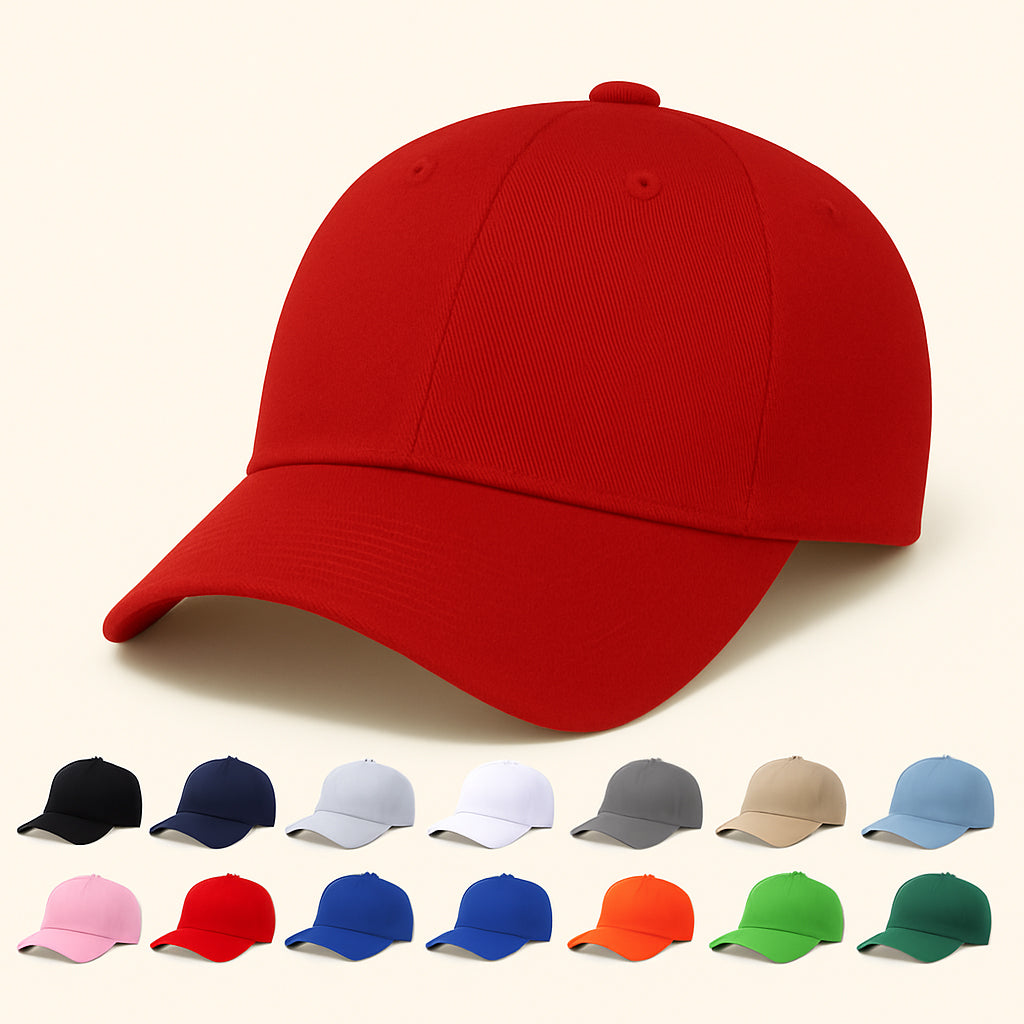 Casual Cotton Baseball Cap - Men'sAdjustable, Breathable, Classic Style (Red)