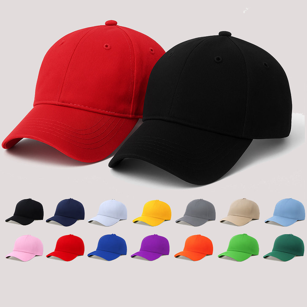 Men'sBaseball Cap Pack of 2 - Lightweight Adjustable Cotton Hats (Red Black)