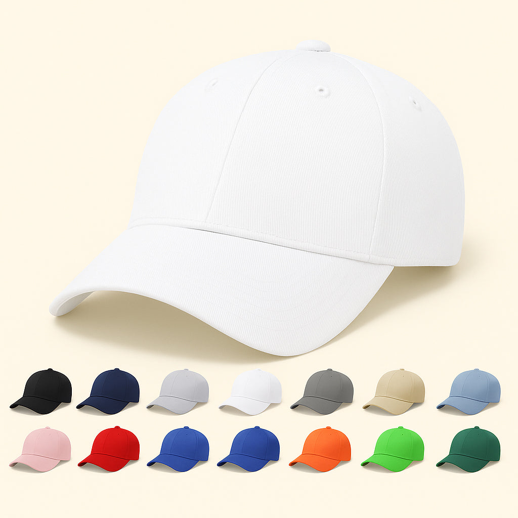Casual Cotton Baseball Cap - Men's Adjustable, Breathable, Classic Style - White