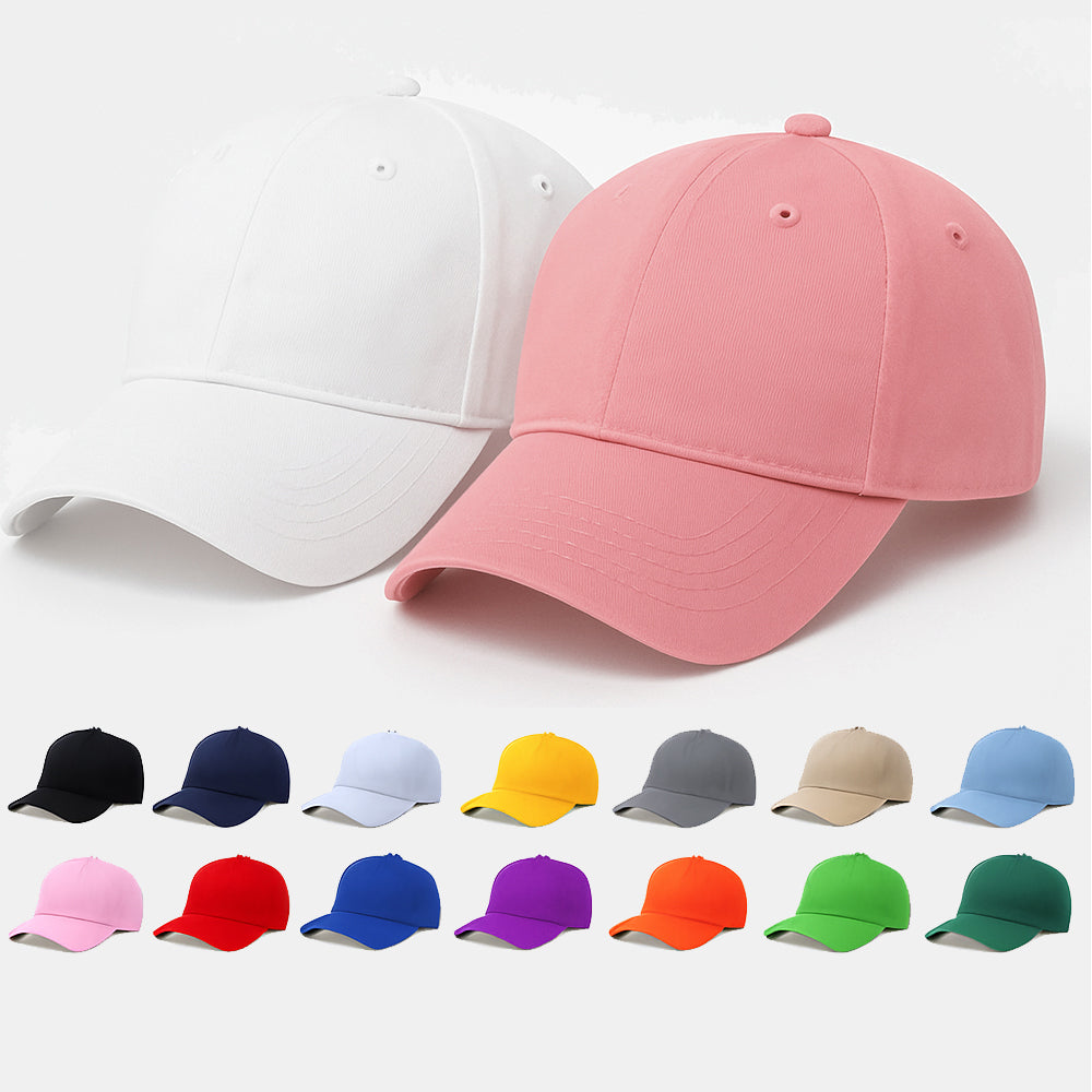 Men'sBaseball Cap Pack of 2 - Lightweight Adjustable Cotton Hats (White Pink)