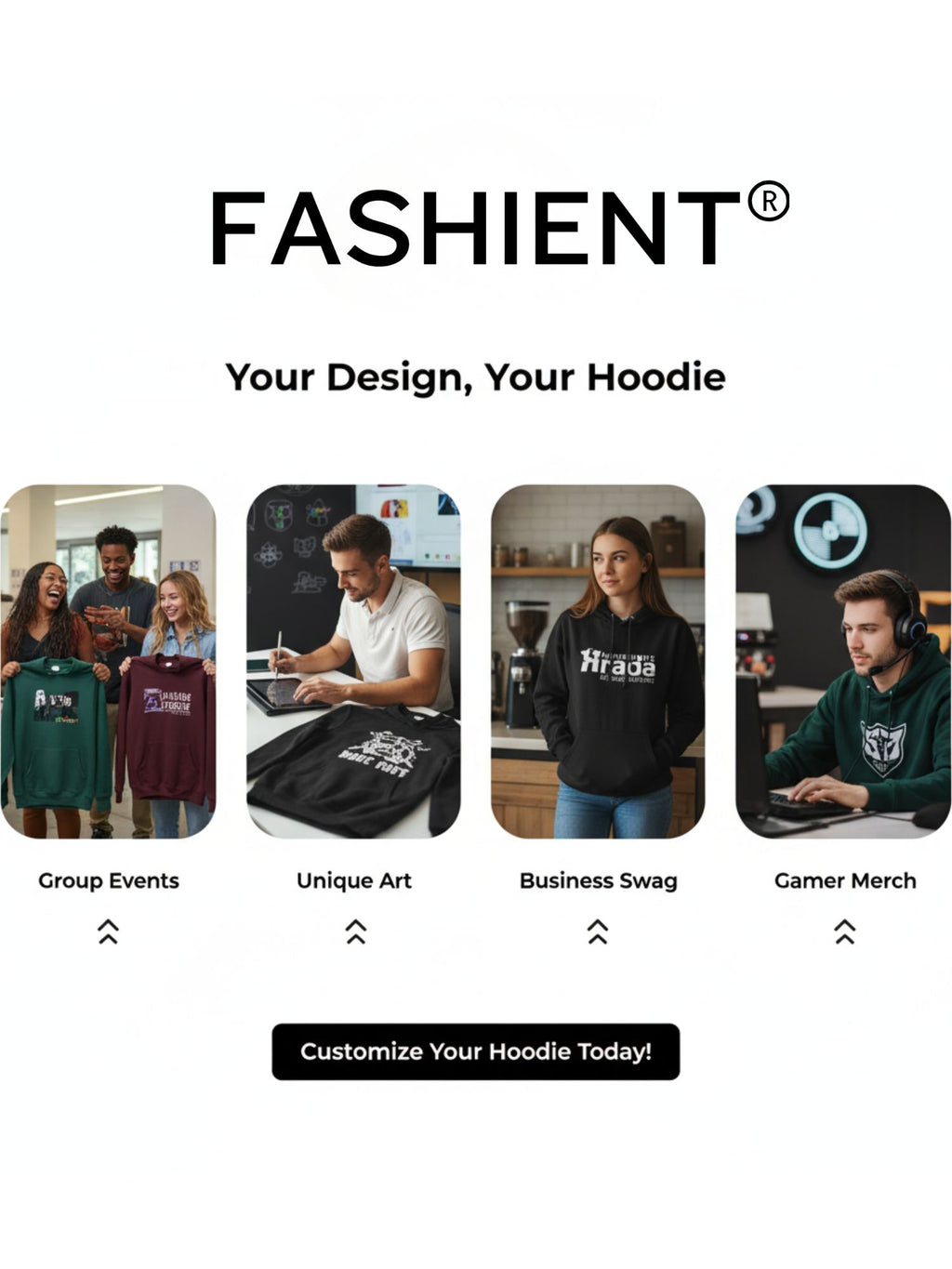 Custom Hoodie for Unisex with Design Your Photo, Text, Company Name, Logo