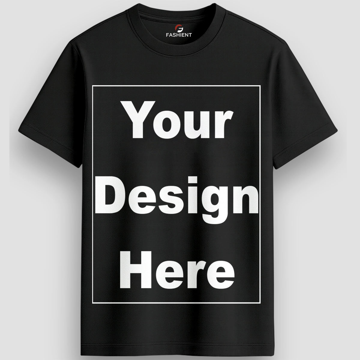 Mens Personalized Round Neck T-Shirt with Design Your Photo, Text, Company Name, Logo