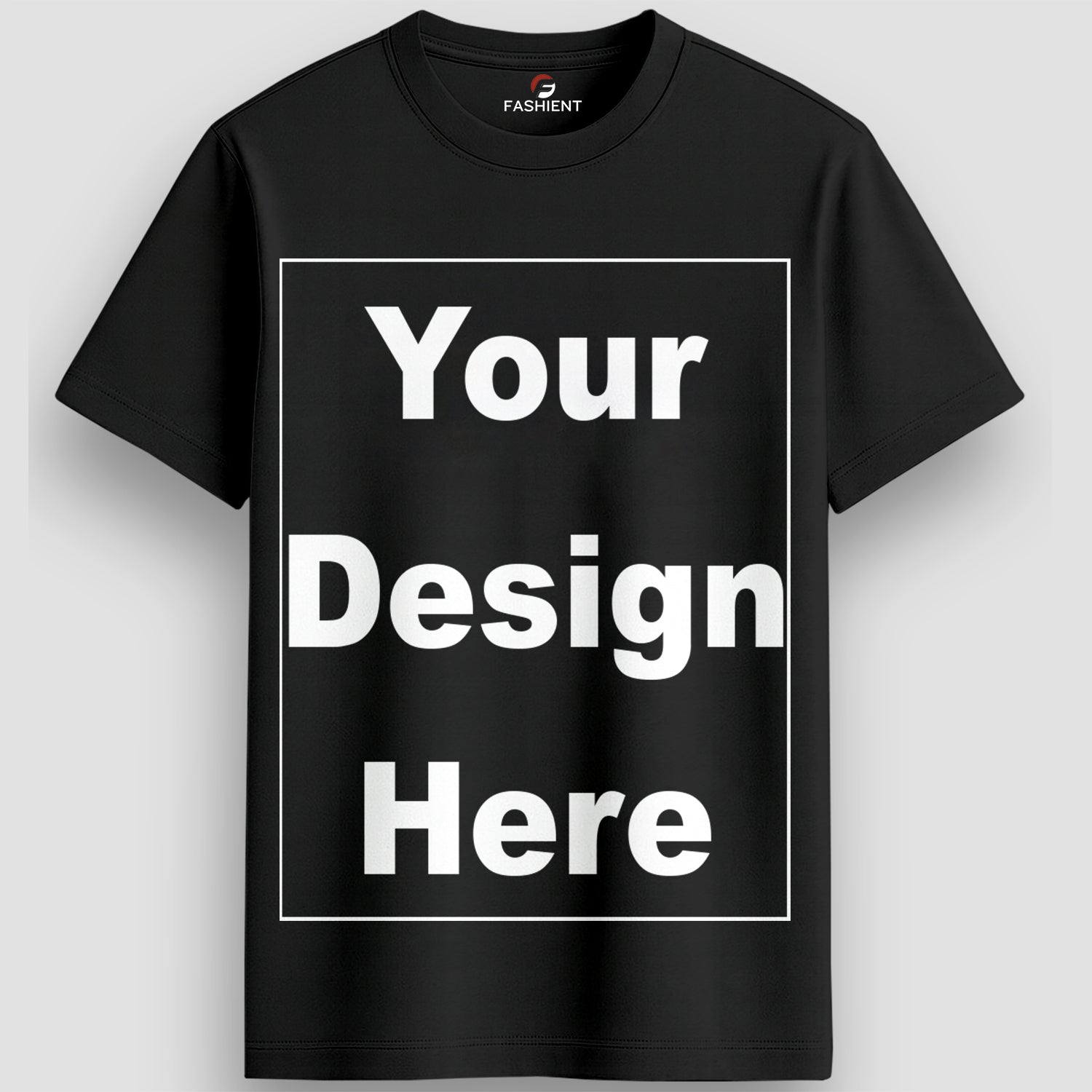 Mens Personalized Round Neck T-Shirt with Design Your Photo, Text, Company Name, Logo