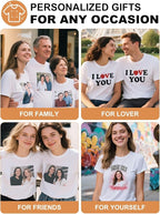 Mens Personalized Round Neck T-Shirt with Design Your Photo, Text, Company Name, Logo