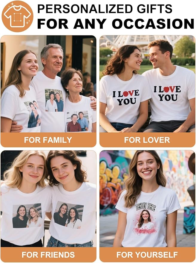 Custom T-Shirt for Men with Design Your Photo, Text, Company Name, Logo