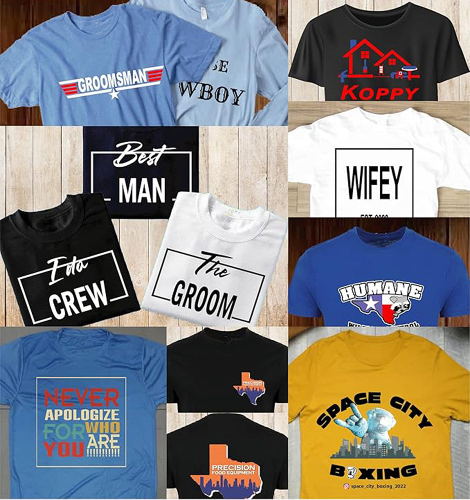 Mens Personalized Round Neck T-Shirt with Design Your Photo, Text, Company Name, Logo