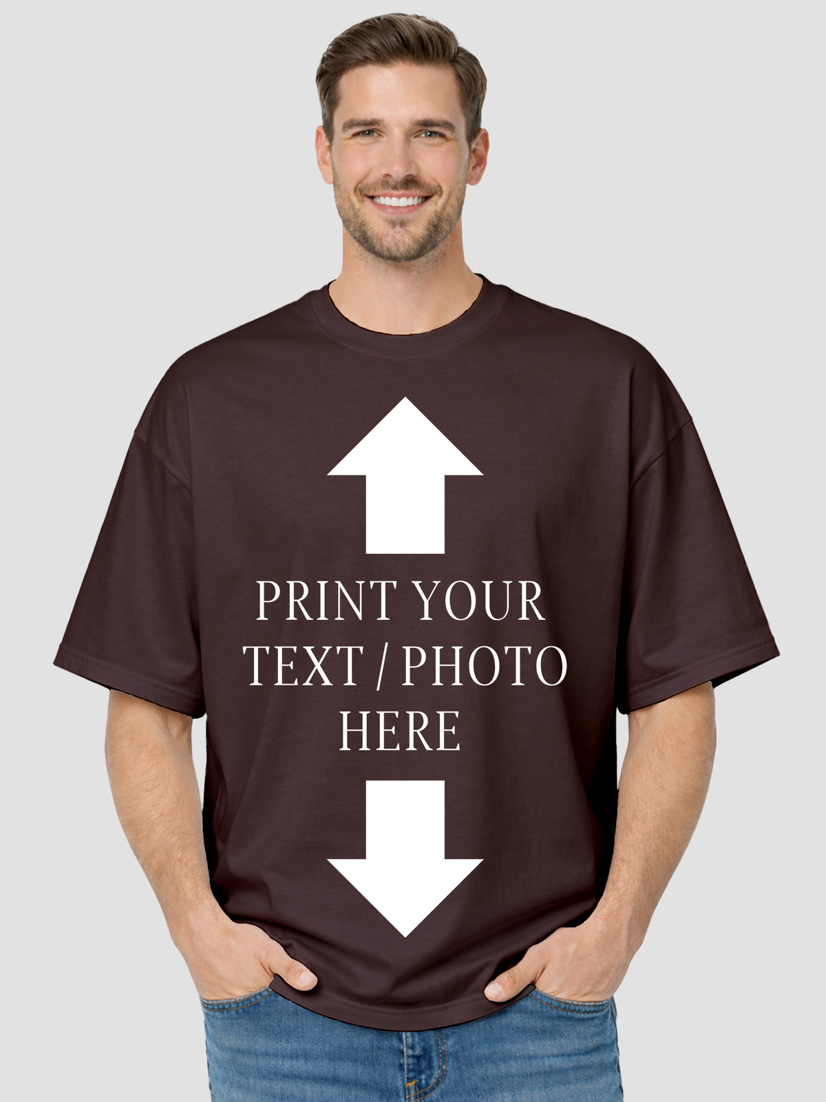 Men's Custom Oversized T-Shirt – Personalized Photo, Logo & Text Print