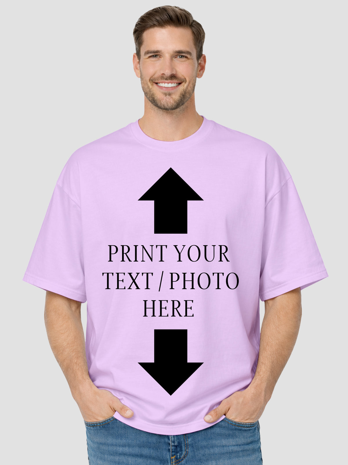 Men's Custom Oversized T-Shirt – Personalized Photo, Logo & Text Print