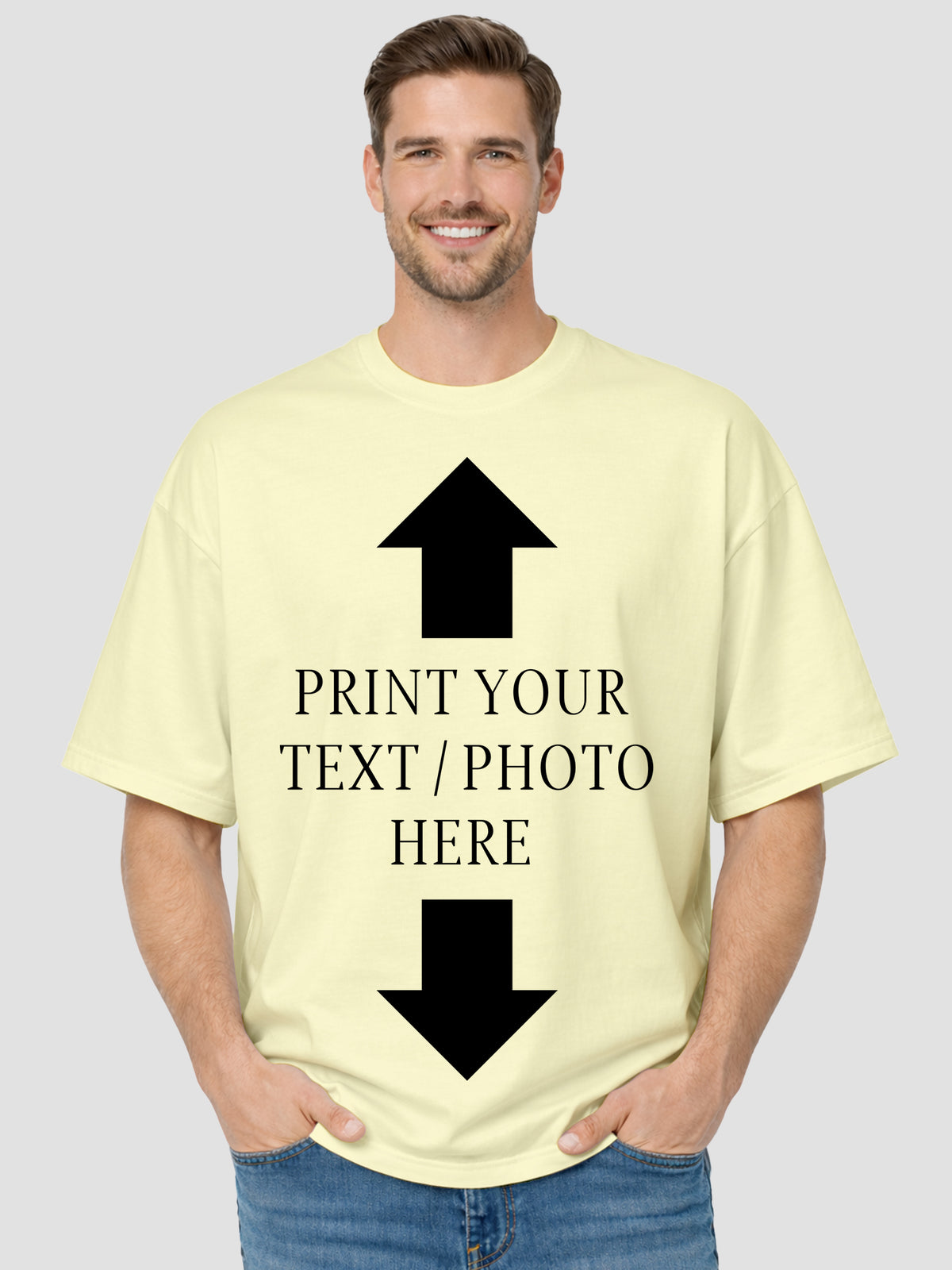 Men's Custom Oversized T-Shirt – Personalized Photo, Logo & Text Print