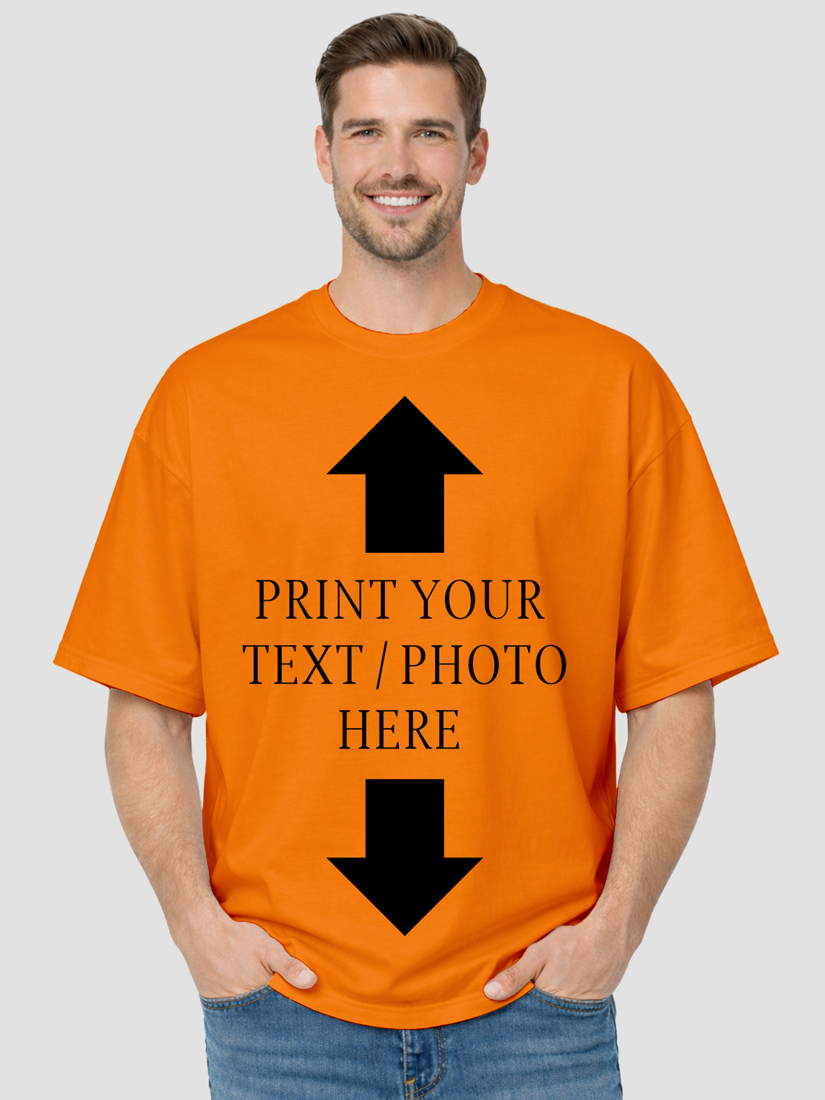 Men's Custom Oversized T-Shirt – Personalized Photo, Logo & Text Print