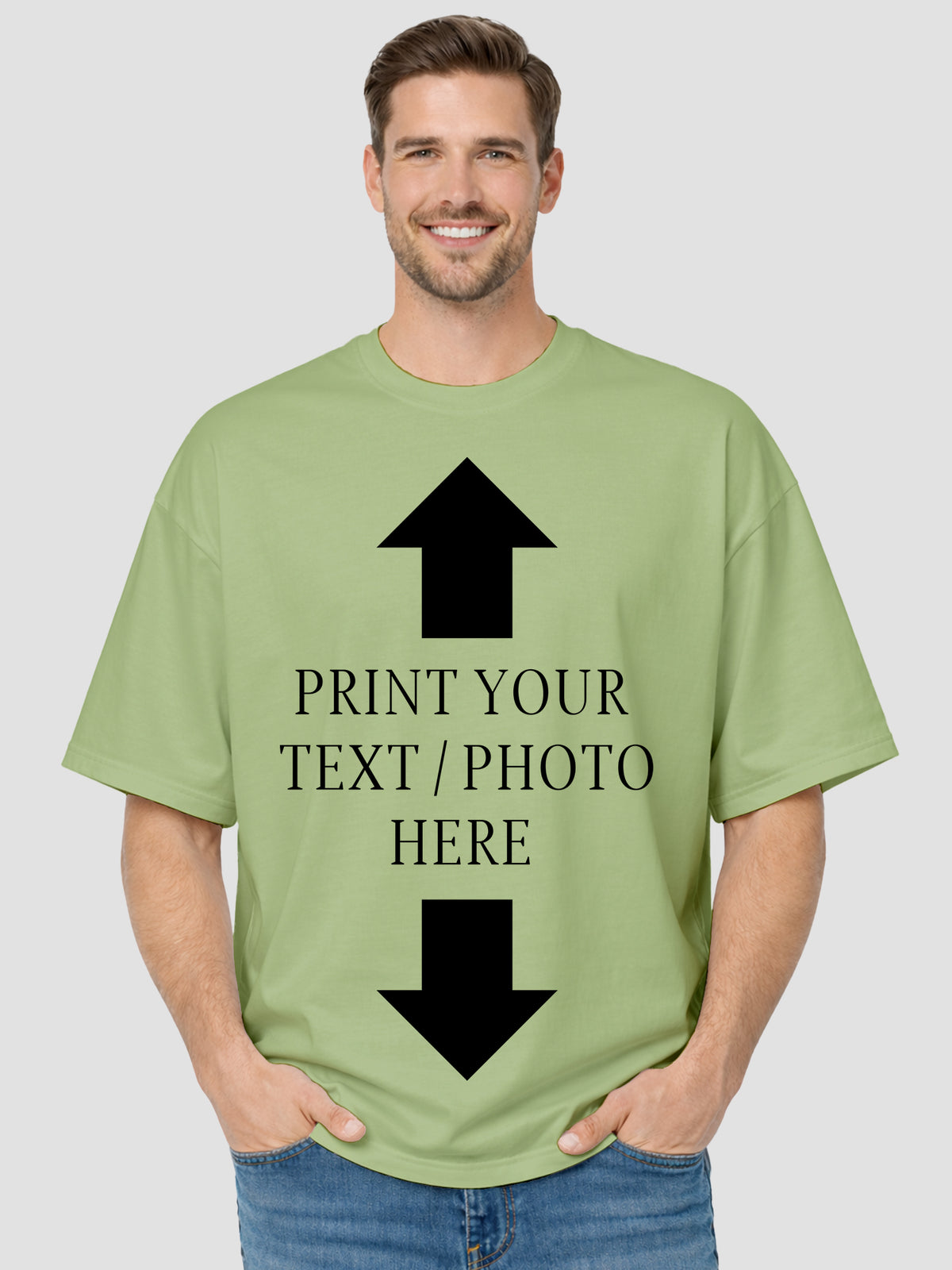 Men's Custom Oversized T-Shirt – Personalized Photo, Logo & Text Print