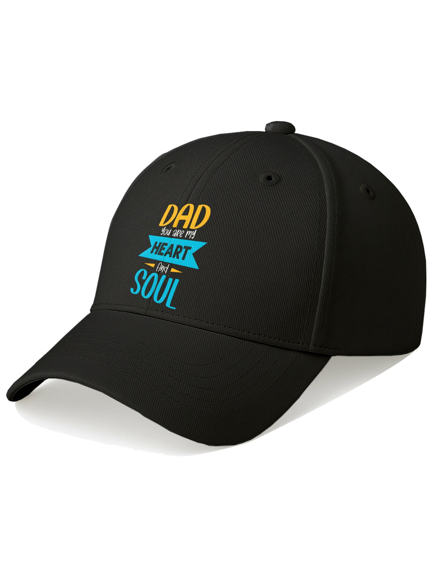 Mom & Dad Printed Baseball Cap Combo You Are My Heart & Soul Design Adjustable Unisex Cotton Caps
