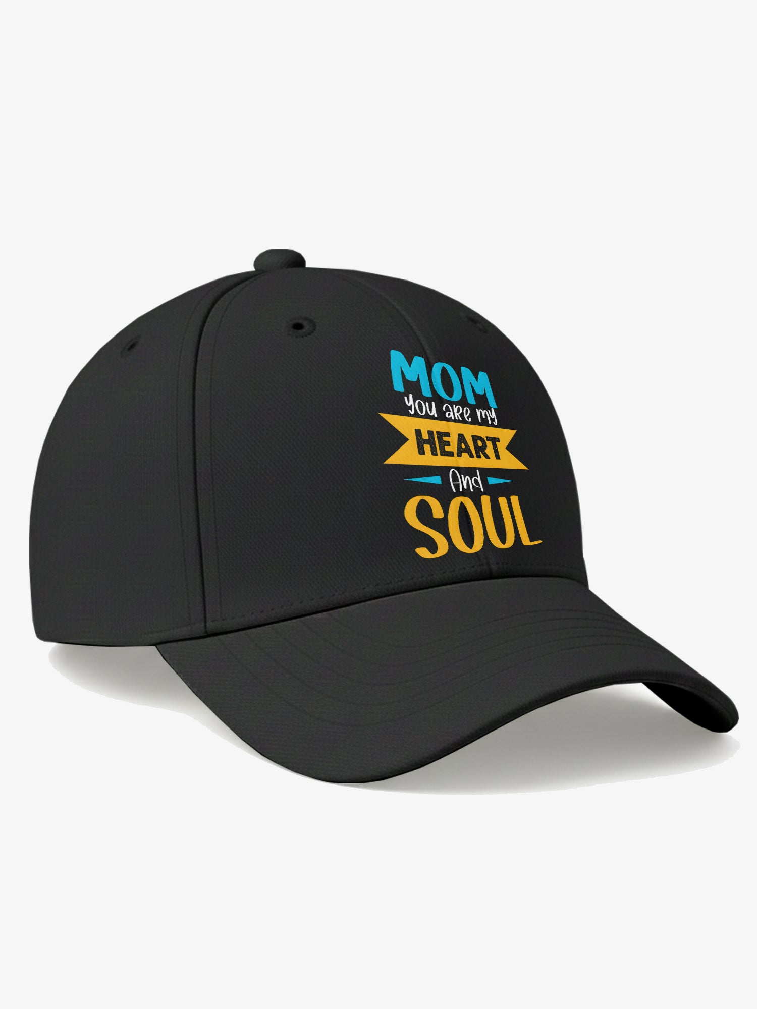Mom & Dad Printed Baseball Cap Combo You Are My Heart & Soul Design Adjustable Unisex Cotton Caps