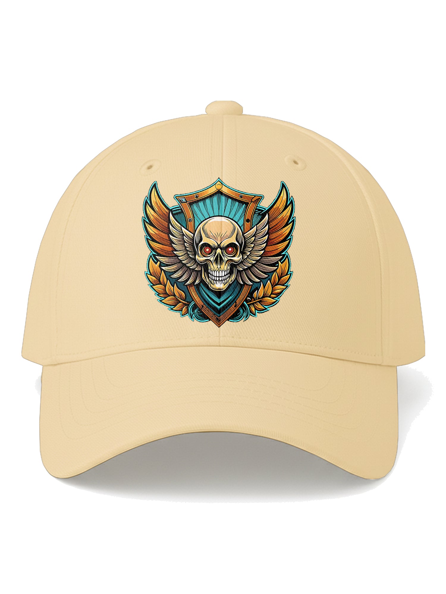 Premium Printed Baseball Cap for Men & Women Adjustable Unisex Casual Cap with Skull Wing Graphic