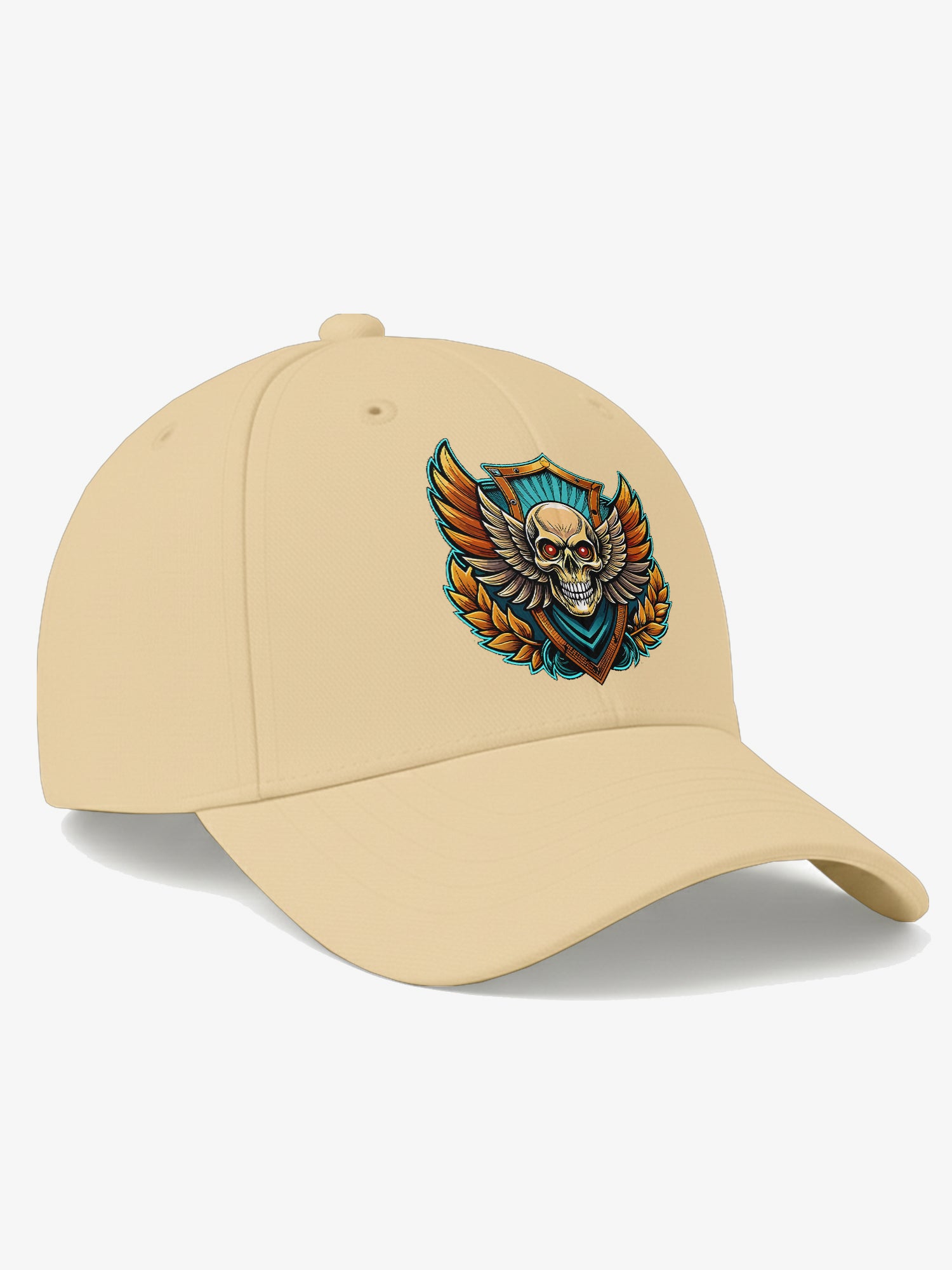 Premium Printed Baseball Cap for Men & Women Adjustable Unisex Casual Cap with Skull Wing Graphic