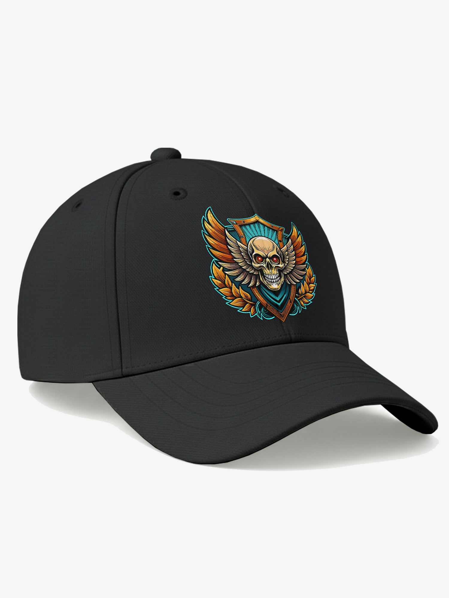 Premium Printed Baseball Cap for Men & Women Adjustable Unisex Casual Cap with Skull Wing Graphic