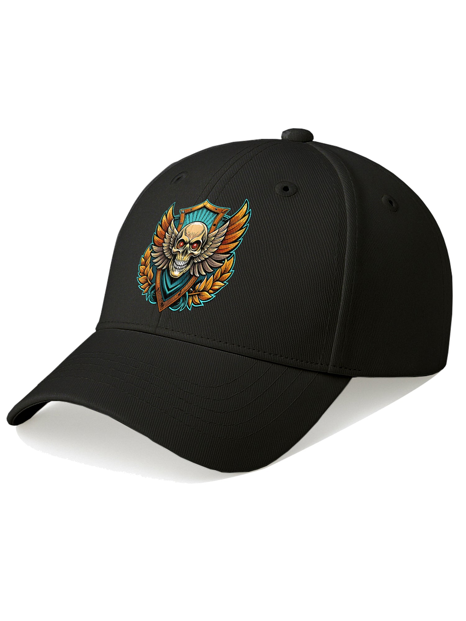 Premium Printed Baseball Cap for Men & Women Adjustable Unisex Casual Cap with Skull Wing Graphic