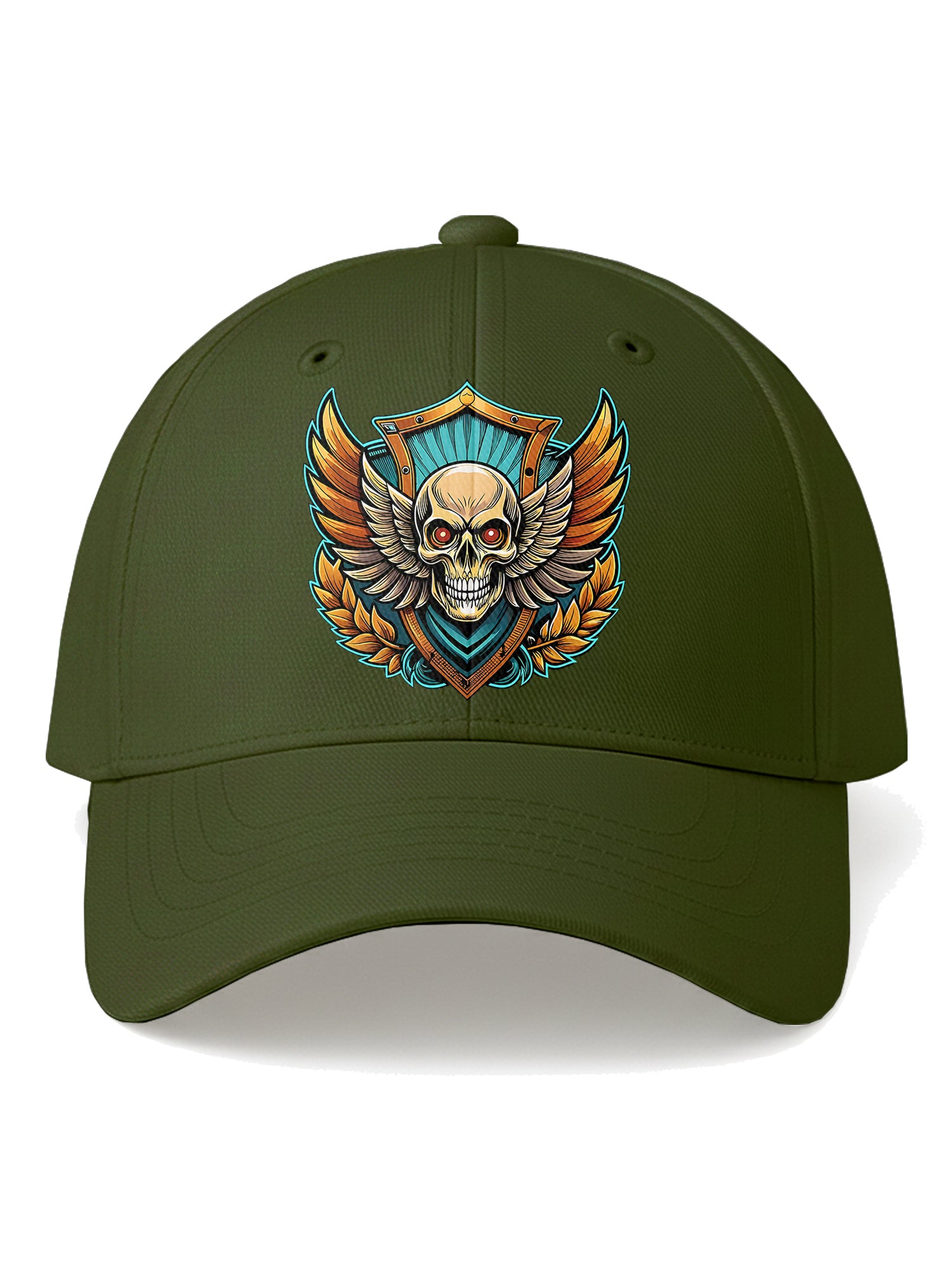 Premium Printed Baseball Cap for Men & Women Adjustable Unisex Casual Cap with Skull Wing Graphic