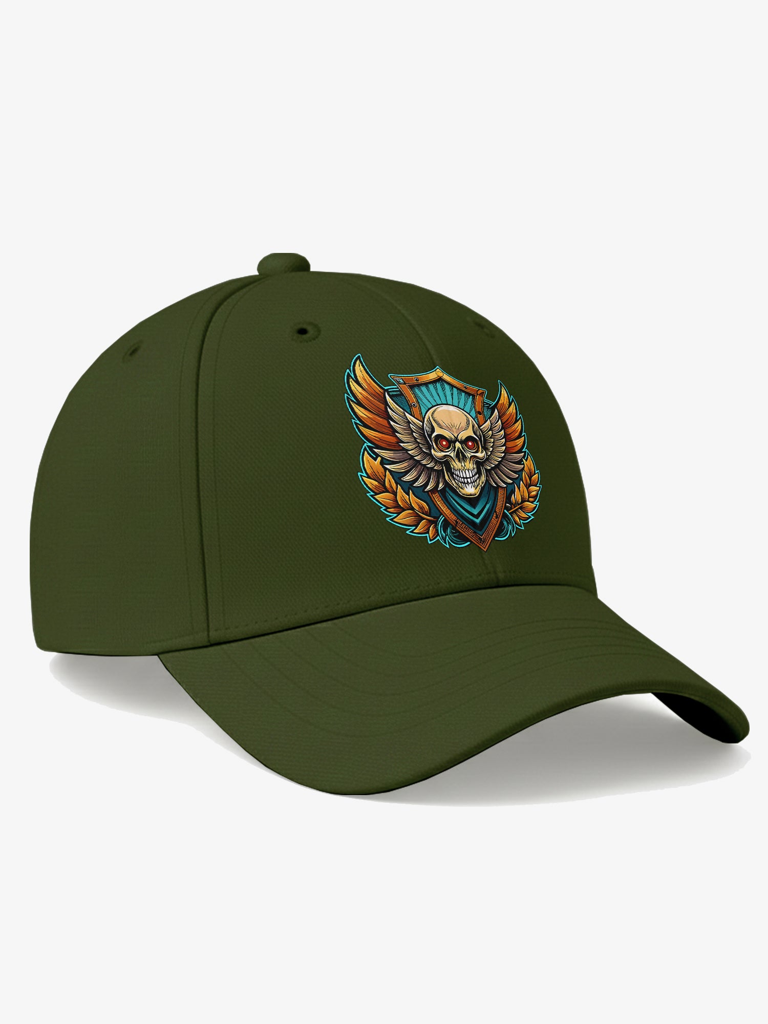 Premium Printed Baseball Cap for Men & Women Adjustable Unisex Casual Cap with Skull Wing Graphic