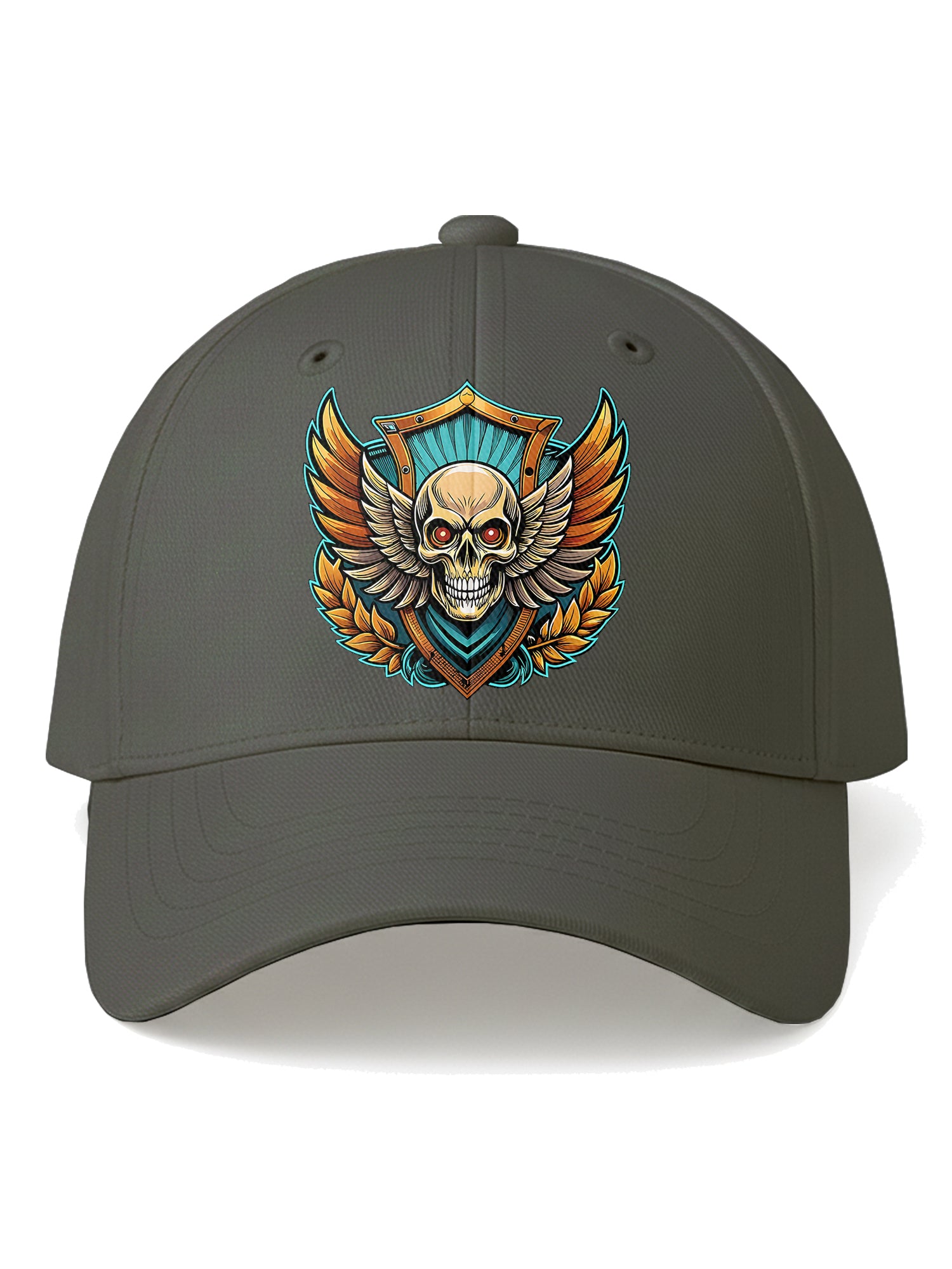 Premium Printed Baseball Cap for Men & Women Adjustable Unisex Casual Cap with Skull Wing Graphic