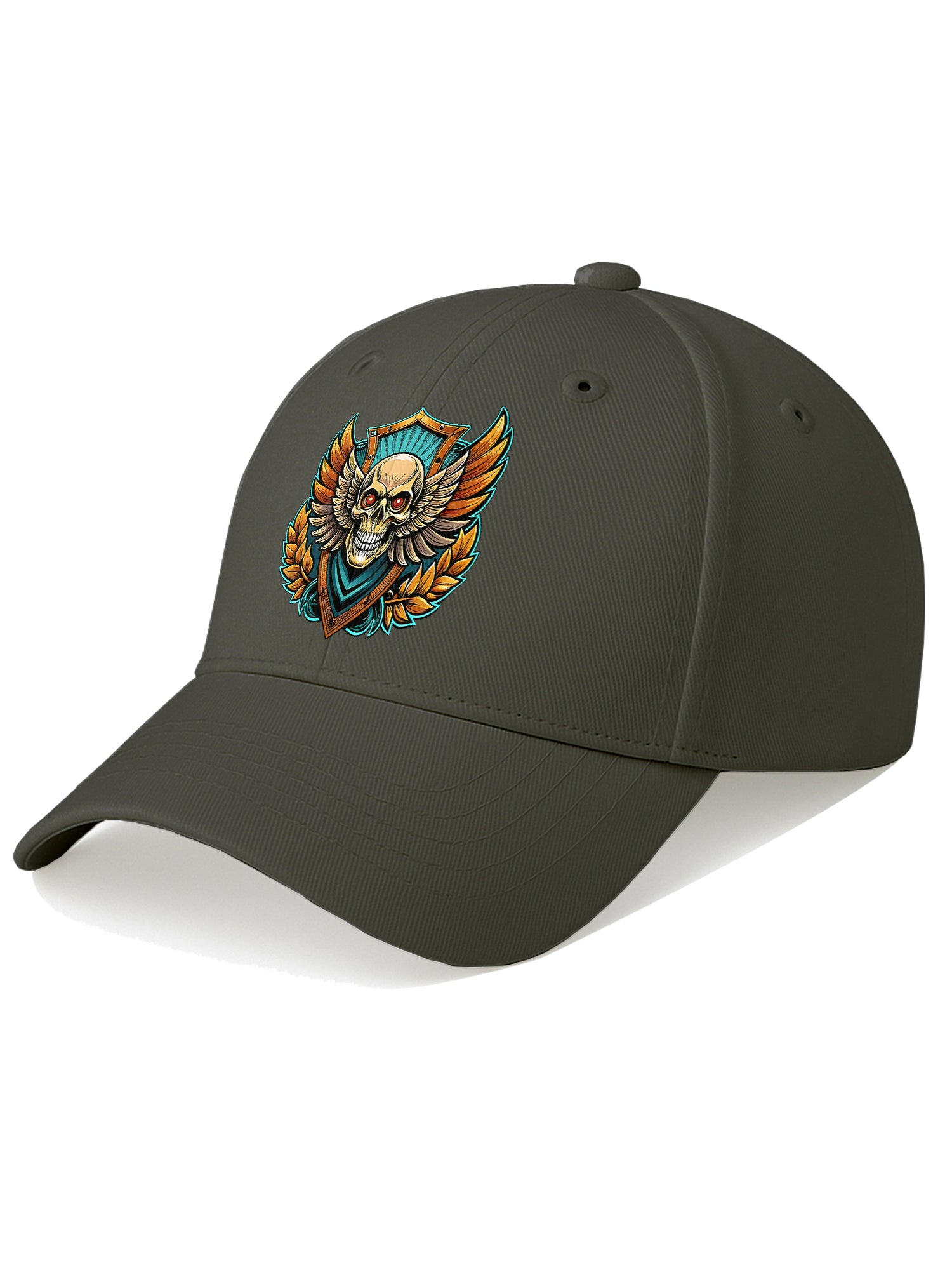 Premium Printed Baseball Cap for Men & Women Adjustable Unisex Casual Cap with Skull Wing Graphic