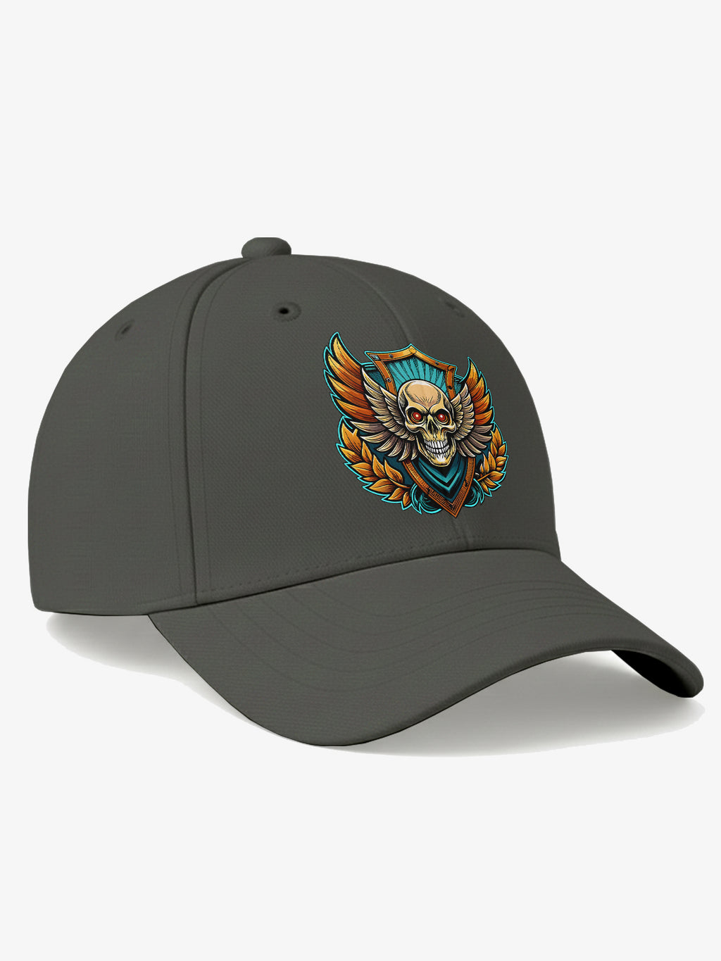 Premium Printed Baseball Cap for Men & Women Adjustable Unisex Casual Cap with Skull Wing Graphic
