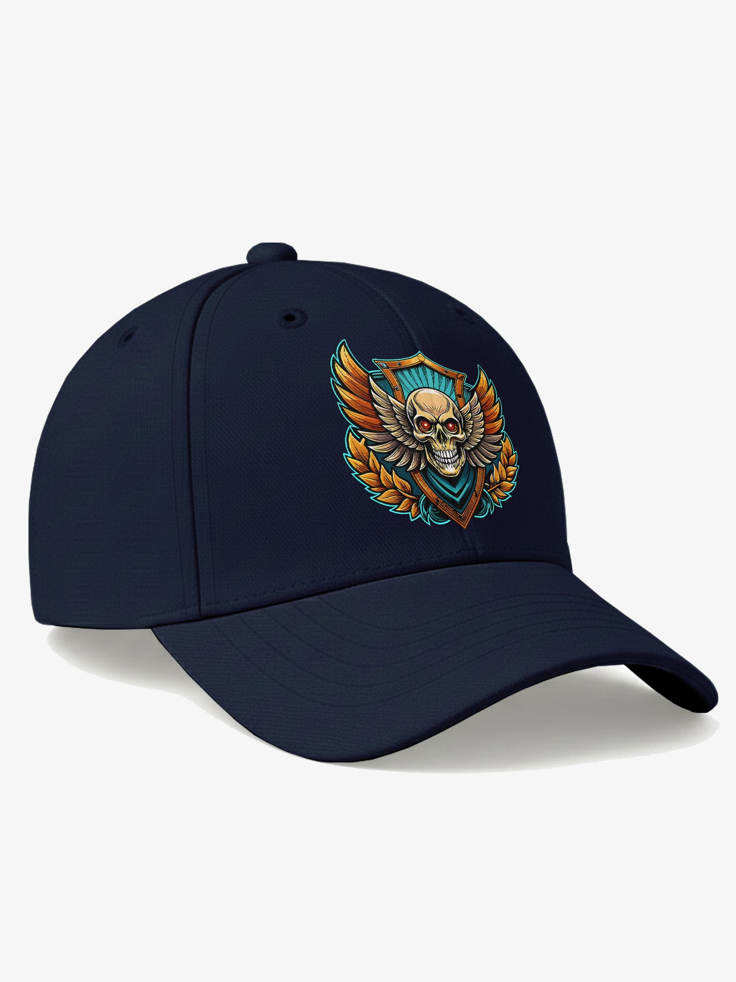 Premium Printed Baseball Cap for Men & Women Adjustable Unisex Casual Cap with Skull Wing Graphic