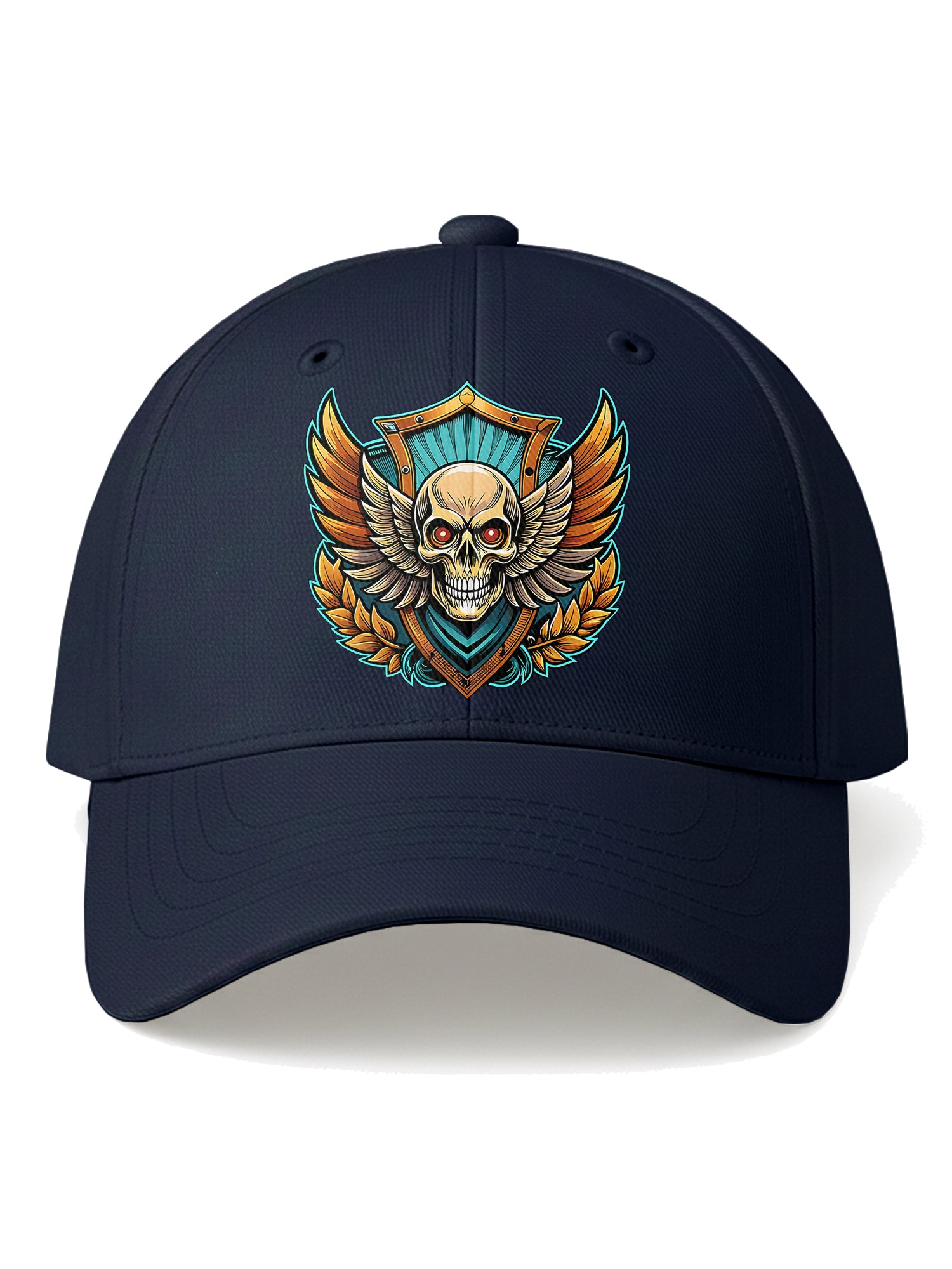 Premium Printed Baseball Cap for Men & Women Adjustable Unisex Casual Cap with Skull Wing Graphic