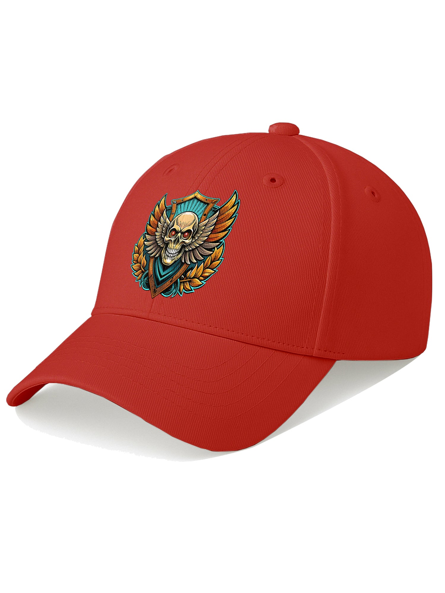 Premium Printed Baseball Cap for Men & Women Adjustable Unisex Casual Cap with Skull Wing Graphic