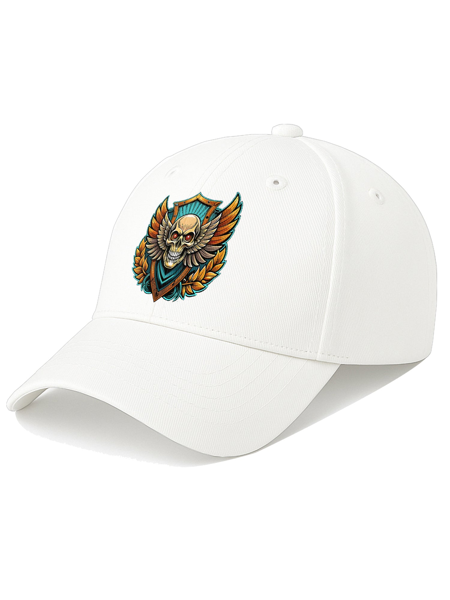 Premium Printed Baseball Cap for Men & Women Adjustable Unisex Casual Cap with Skull Wing Graphic