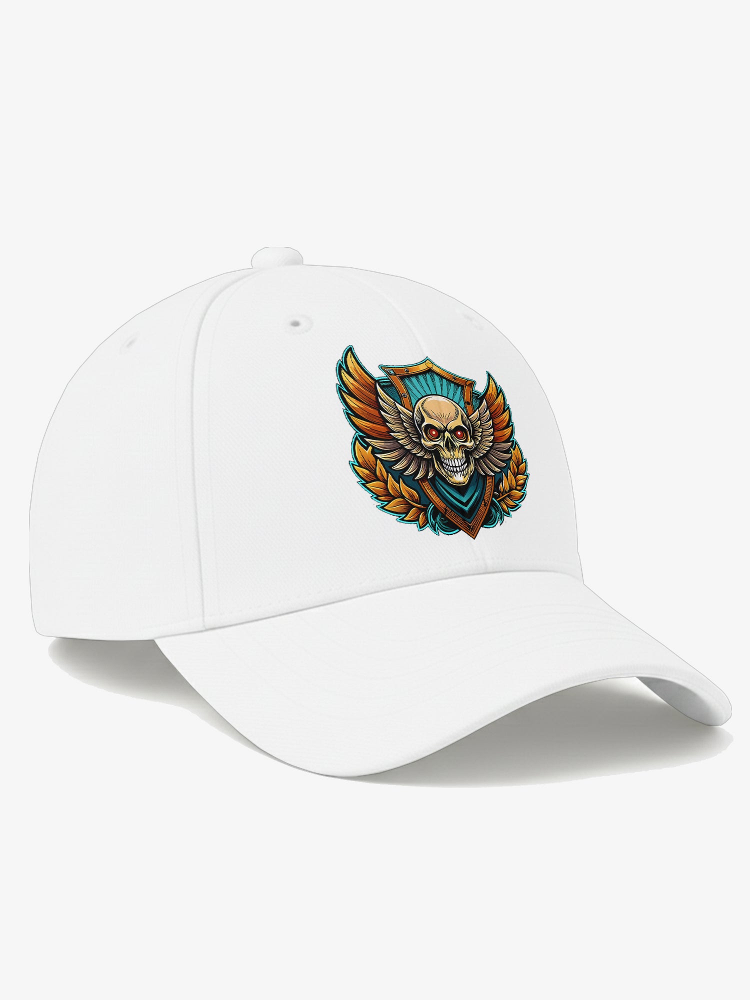 Premium Printed Baseball Cap for Men & Women Adjustable Unisex Casual Cap with Skull Wing Graphic