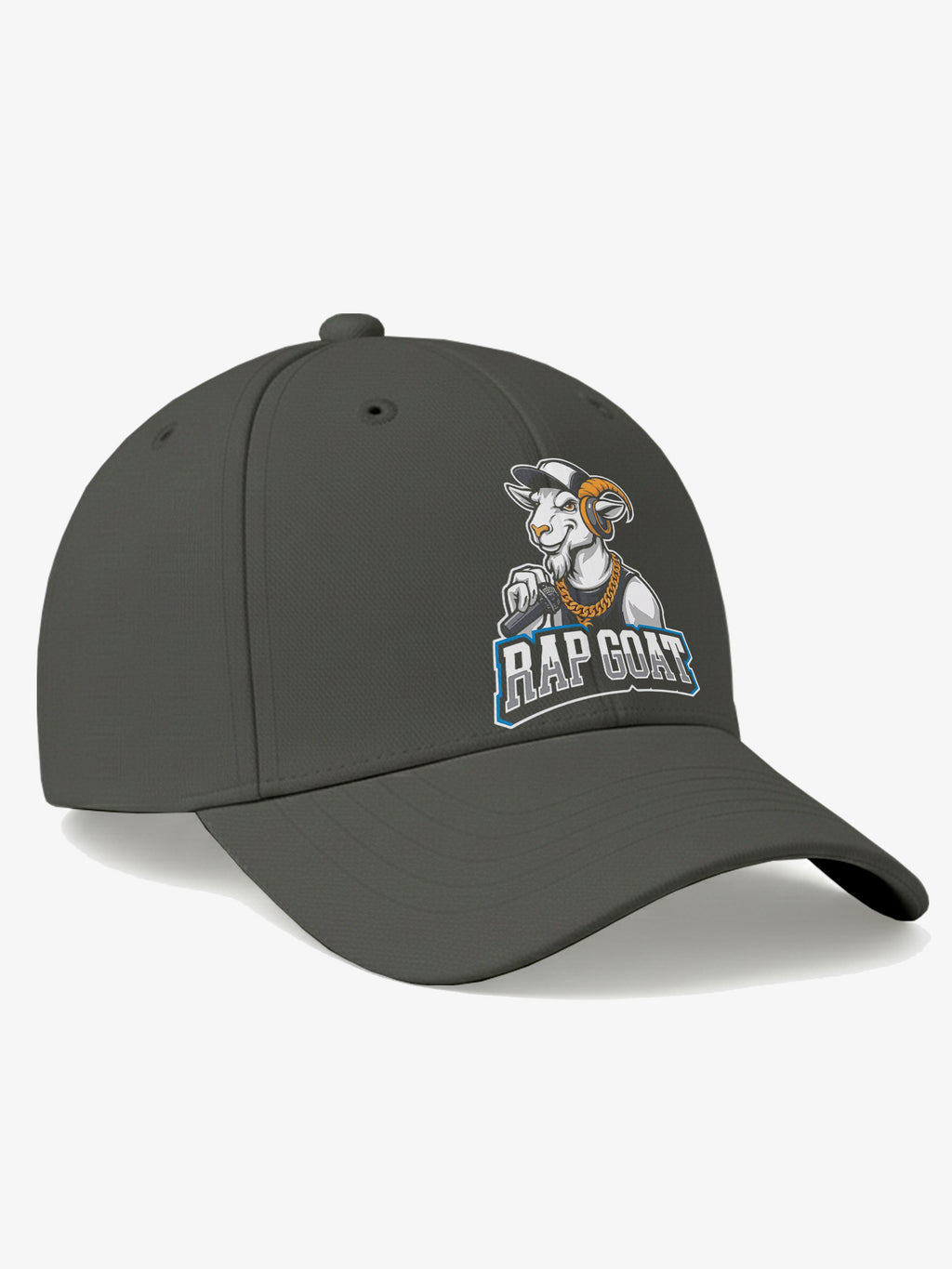 Rap Goat Printed Black Baseball Cap for Men & Women Adjustable Unisex Hip Hop Style Cap Casual Streetwear Hat