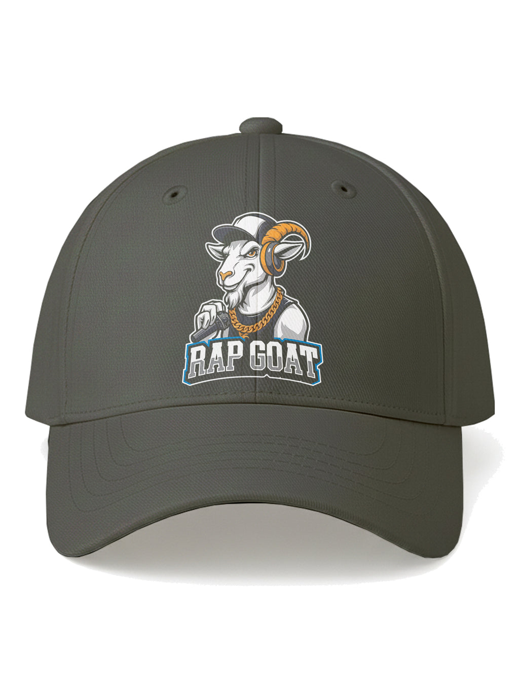 Rap Goat Printed Black Baseball Cap for Men & Women Adjustable Unisex Hip Hop Style Cap Casual Streetwear Hat