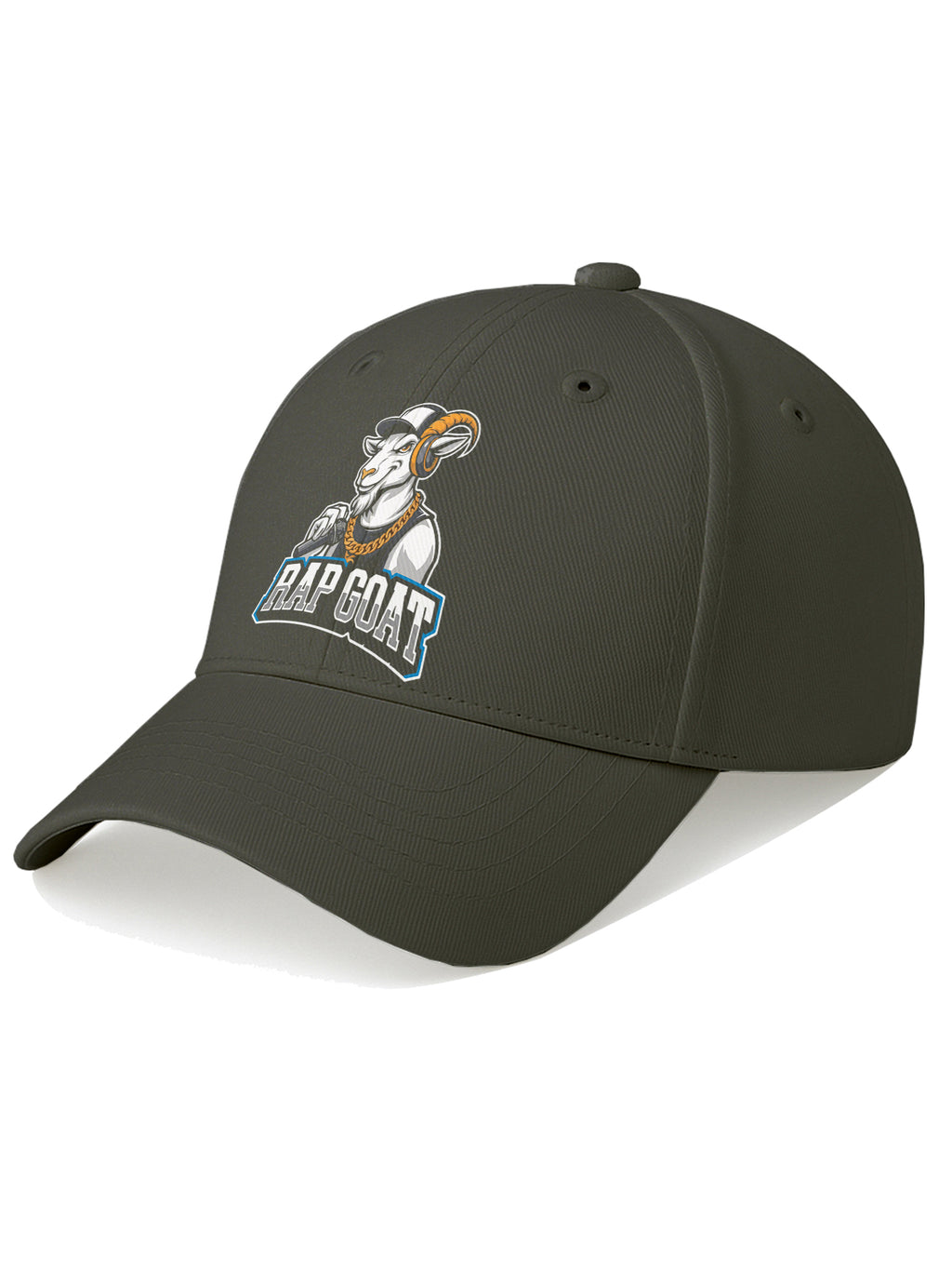 Rap Goat Printed Black Baseball Cap for Men & Women Adjustable Unisex Hip Hop Style Cap Casual Streetwear Hat
