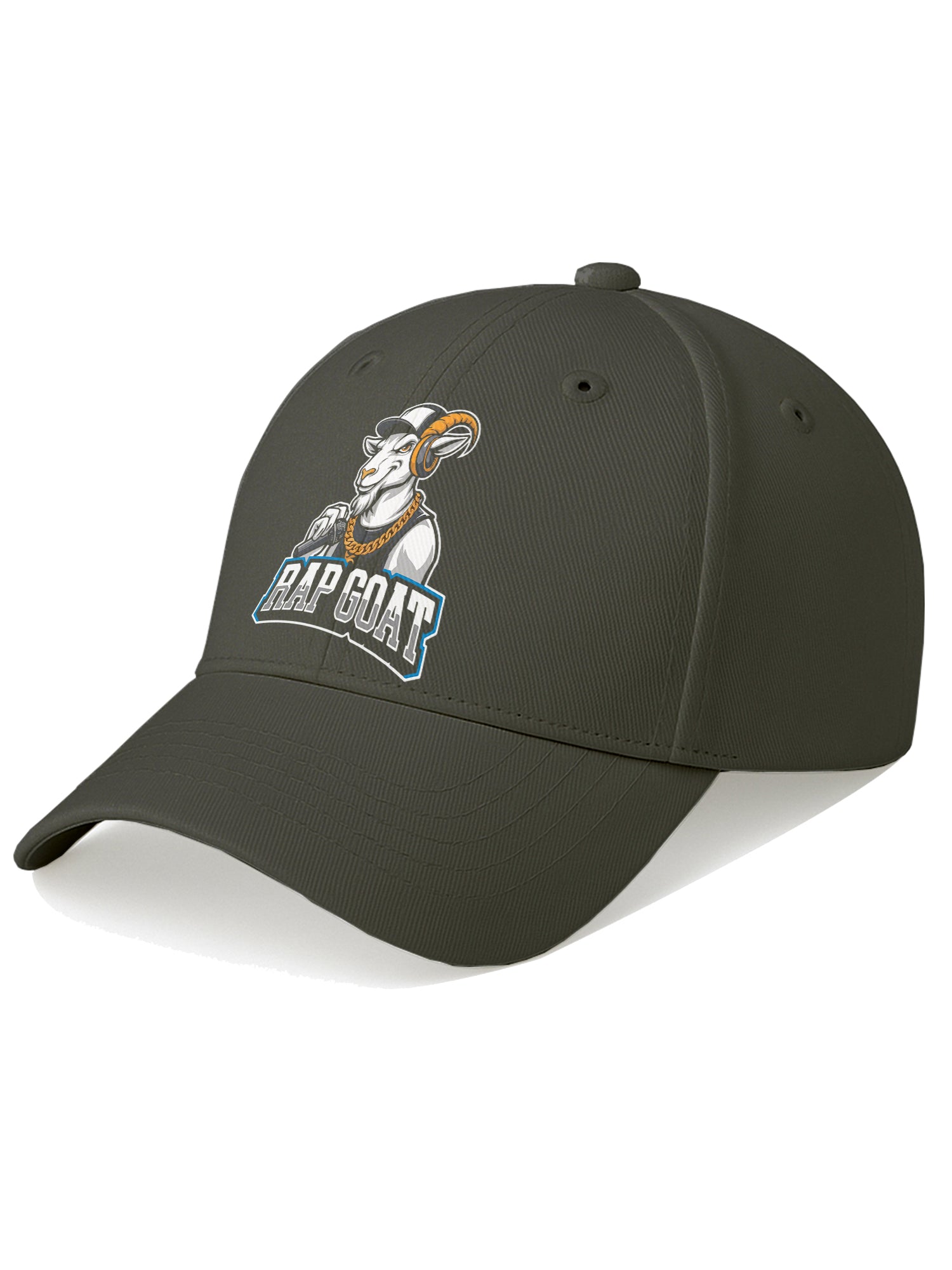 Rap Goat Printed Black Baseball Cap for Men & Women Adjustable Unisex Hip Hop Style Cap Casual Streetwear Hat