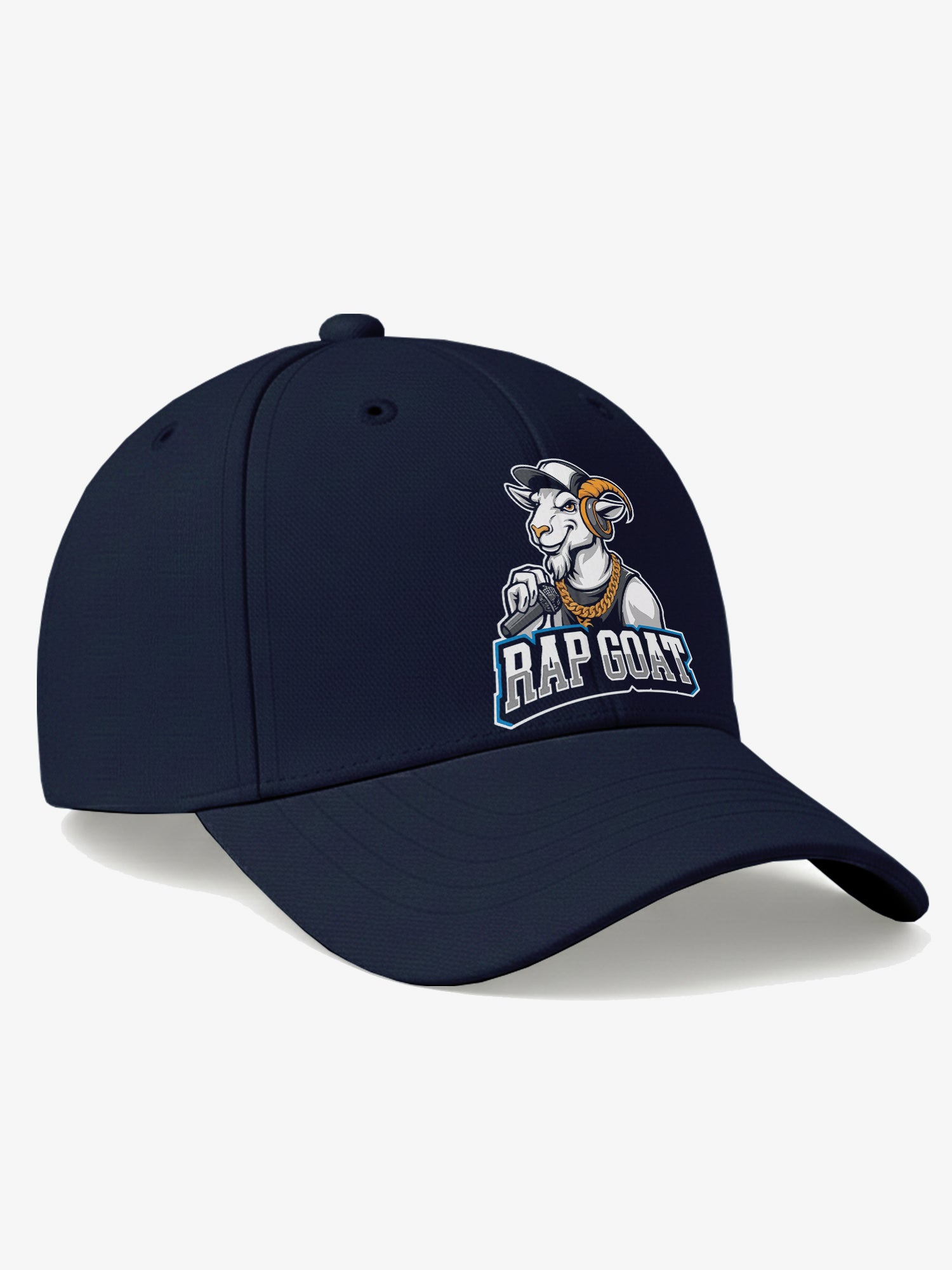 Rap Goat Printed Black Baseball Cap for Men & Women Adjustable Unisex Hip Hop Style Cap Casual Streetwear Hat