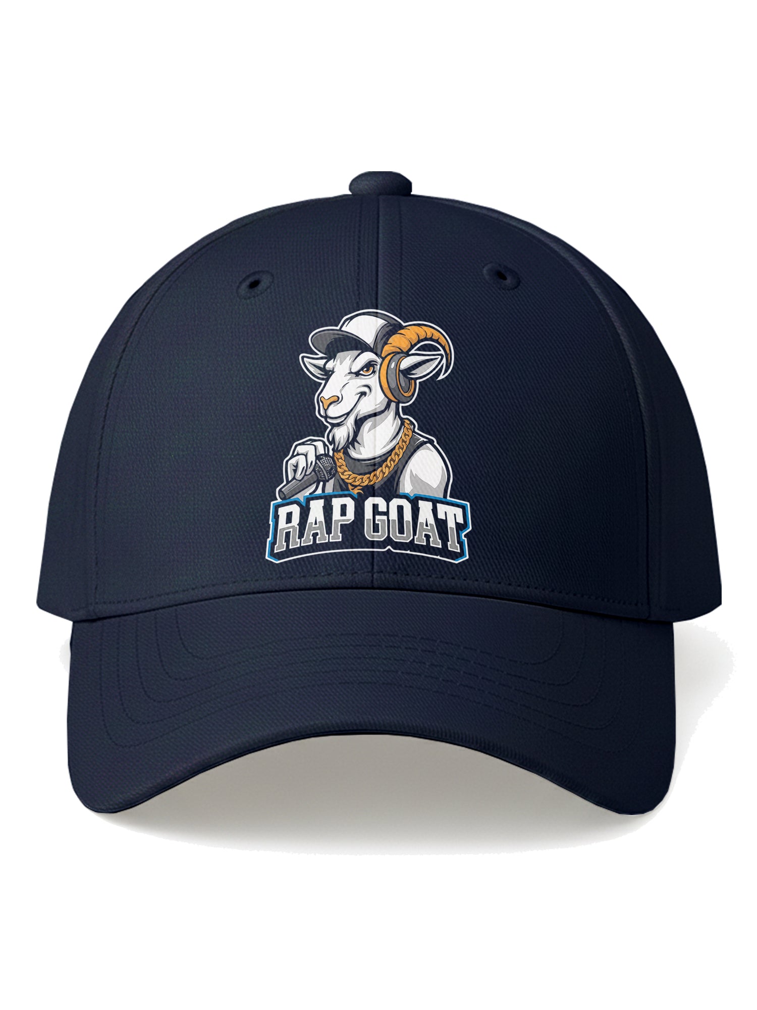 Rap Goat Printed Black Baseball Cap for Men & Women Adjustable Unisex Hip Hop Style Cap Casual Streetwear Hat