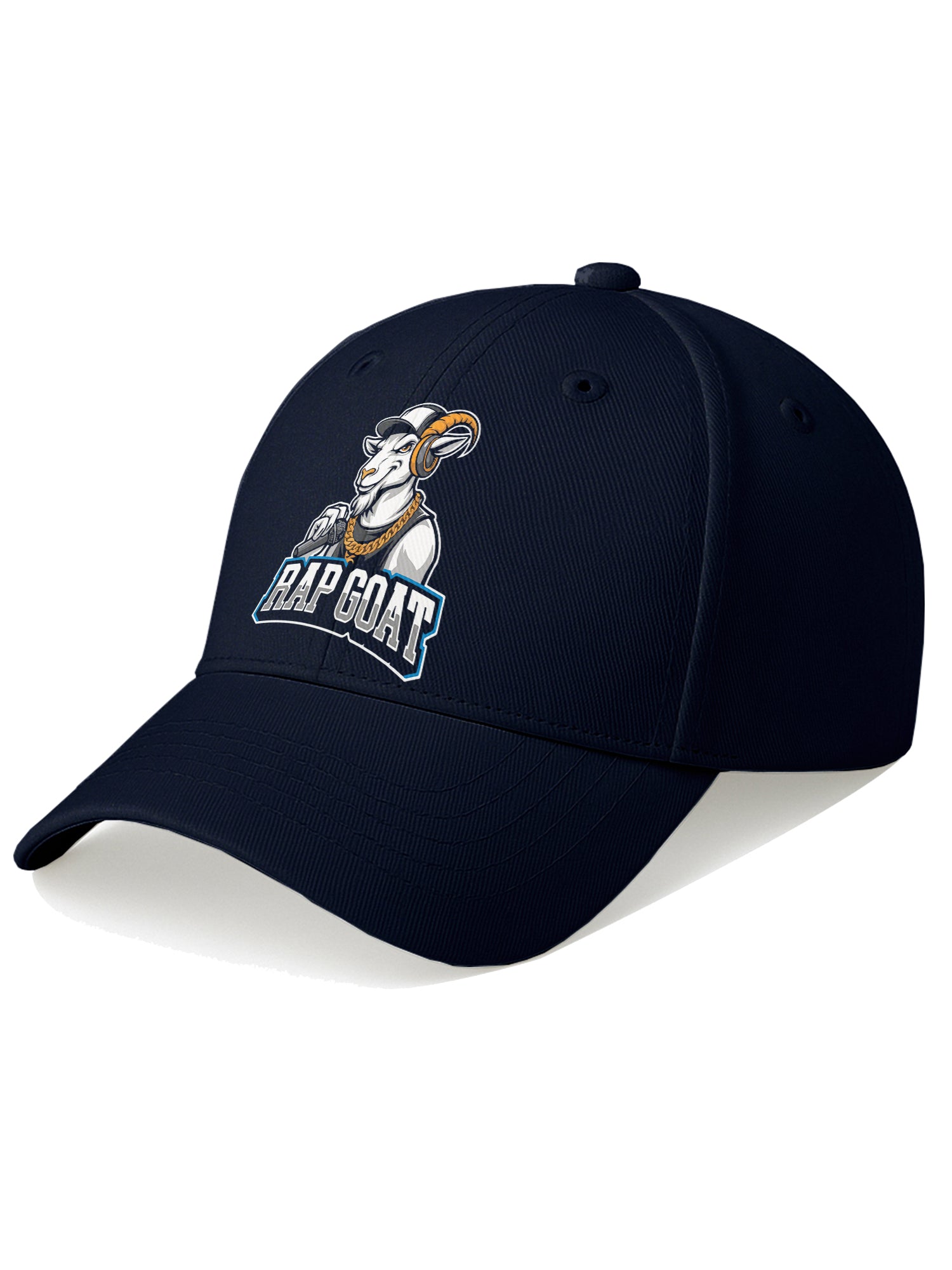 Rap Goat Printed Black Baseball Cap for Men & Women Adjustable Unisex Hip Hop Style Cap Casual Streetwear Hat