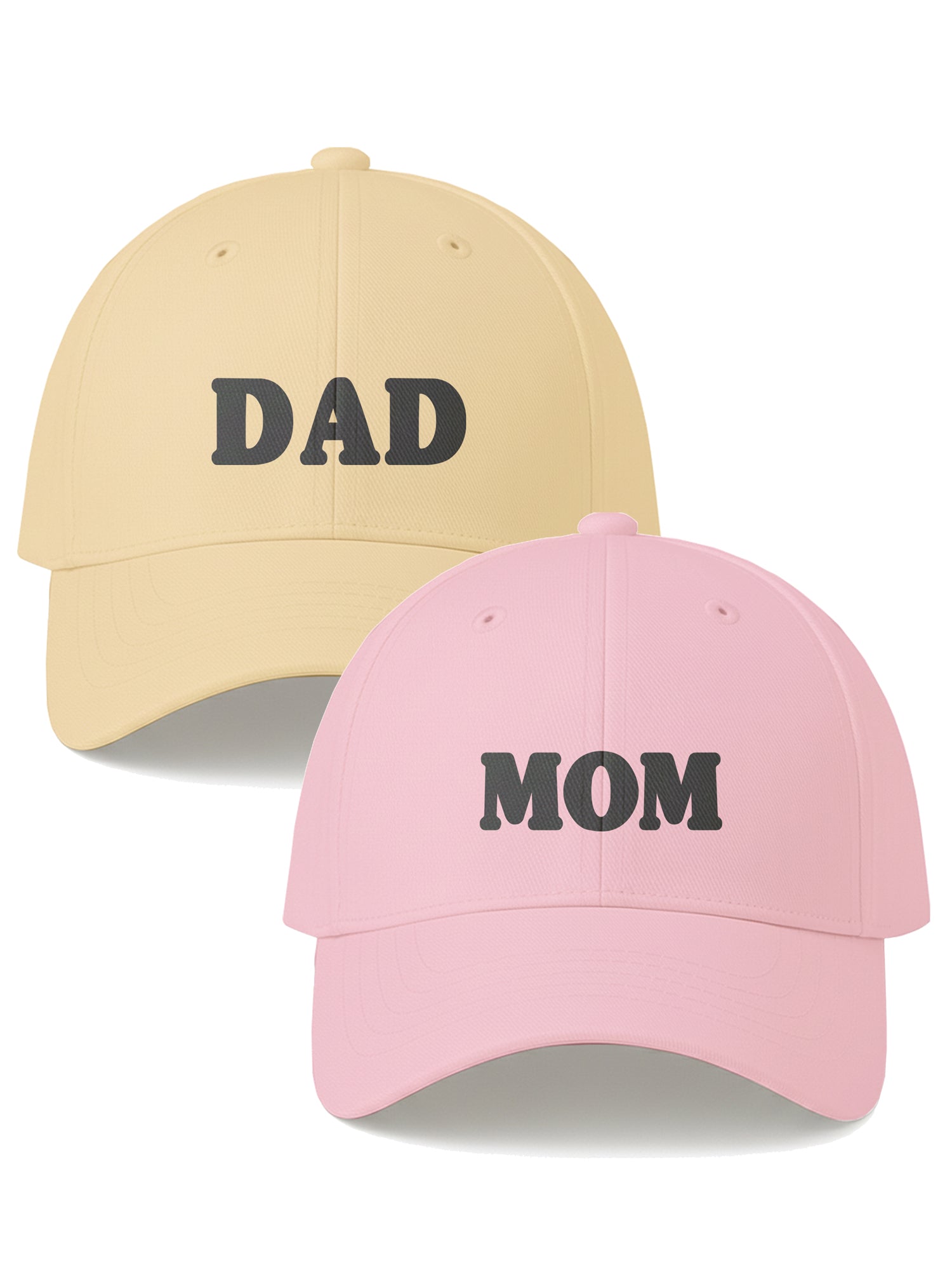 Mom Dad Cap Combo for Parents Gift Adjustable Printed Baseball Caps