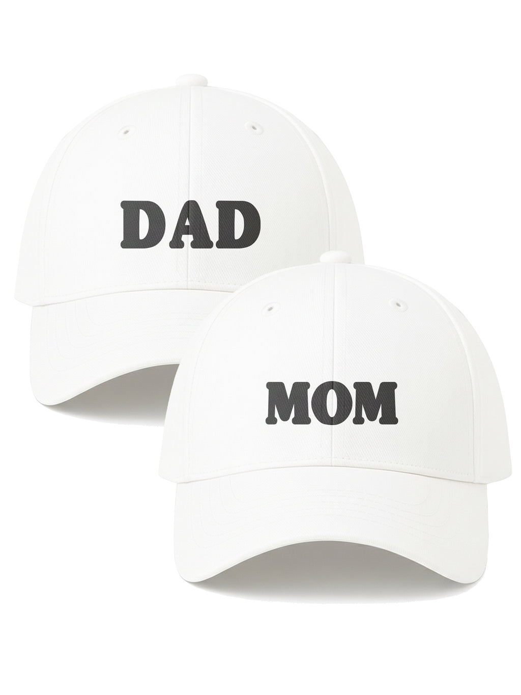 Mom Dad Cap Combo for Parents Gift Adjustable Printed Baseball Caps