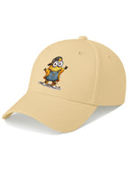 Cartoon Printed Beige Baseball Cap for Men & Women Adjustable Unisex Casual Cap