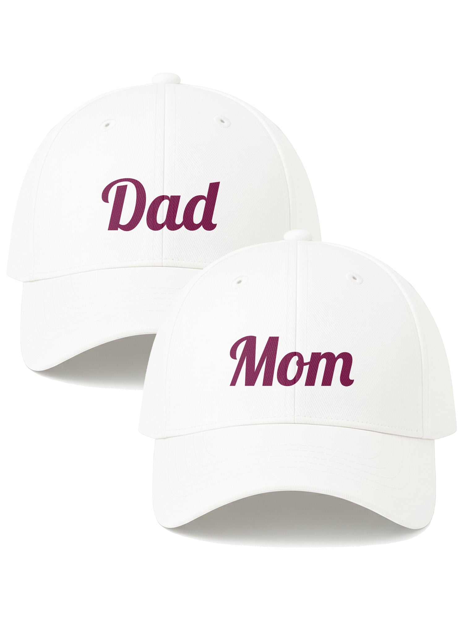 Mom Dad Printed Baseball Cap Combo Adjustable Matching Caps Parents Gift for Couples